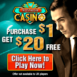 Nostalgia Casino deposit 1 get 20 free
